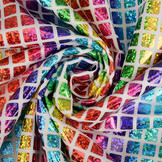 Lamé Rainbow Check White 1