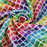 Lamé Rainbow Check White 1
