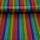 Lamé Regenbogen Karo Schwarz 2