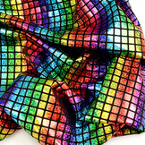 Lamé Regenboog Ruitjes Zwart 2