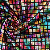 Lamé Regenbogen Karo  Multi 3