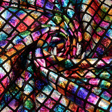 Lamé Regenbogen Karo  Multi 3