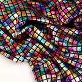 Lamé Regenbogen Karo  Multi 3