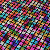 Lamé Regenbogen Karo  Multi 3