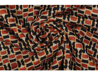 Viscose Punta Di Roma Chain Navy Red