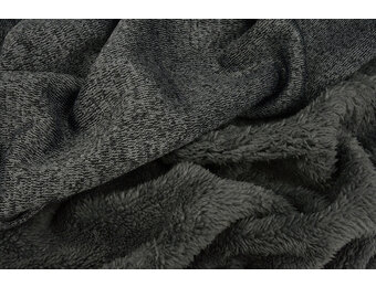Sweatstoff Gestrickt, Bunt Melange Dunkelgrau