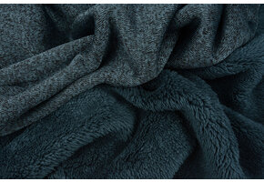 Sweatstoff Gestrickt, Bunt Melange Petrol