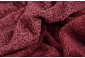 Sweatstoff Gestrickt, Bunt Melange Weinrot
