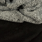 Sweatstoff Gestrickt, Bunt Melange Schwarz Grau