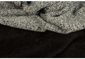 Gebreide Jogging, Bont Melange Zwart Grijs