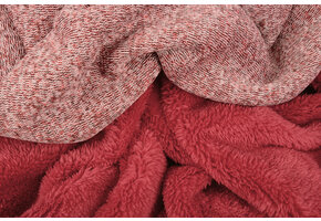 Sweatstoff Gestrickt, Bunt Melange Rot