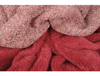 Sweatstoff Gestrickt, Bunt Melange Rot
