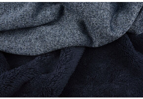 Sweatstoff Gestrickt, Bunt Melange Marineblau