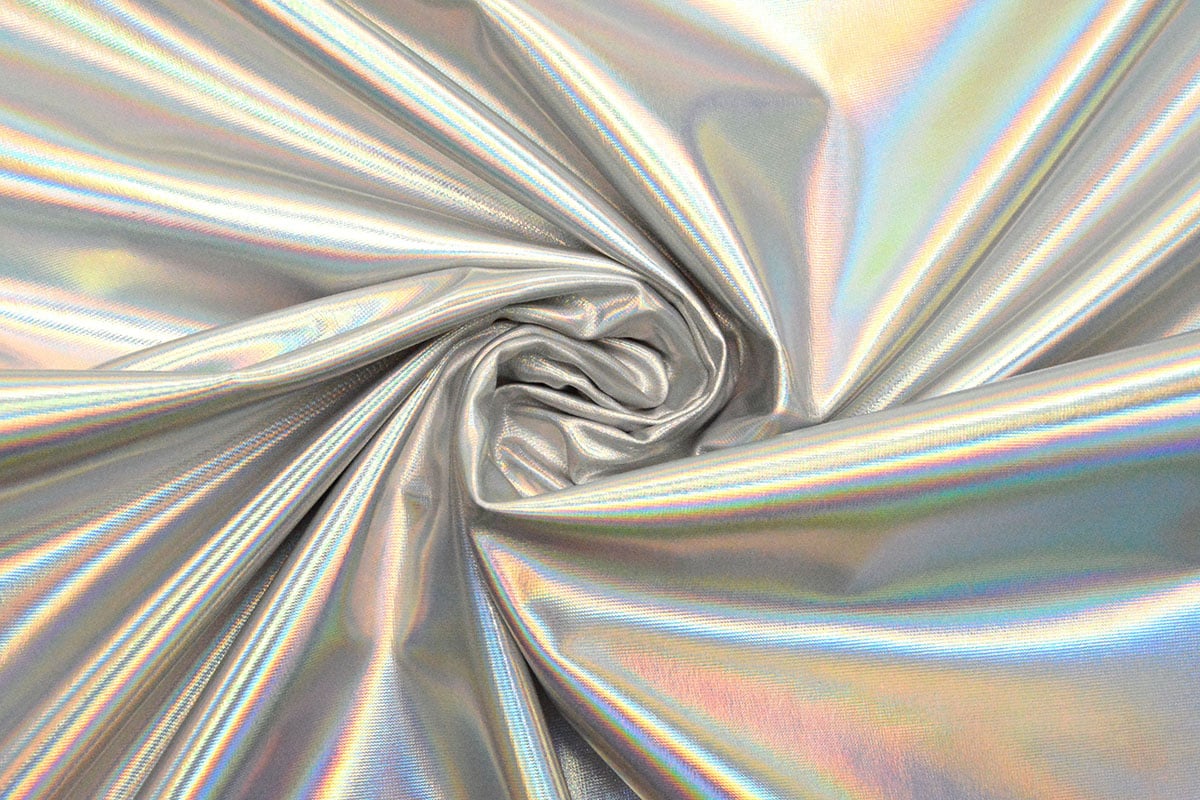 Lamé Holografisch Neon Zilver
