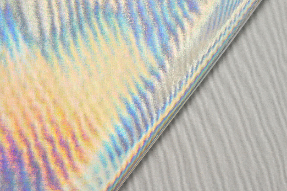 Lamé Holografisch Neon Zilver