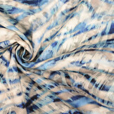 Digital Stretch Cotton Wave Diffused Blue