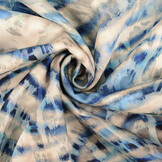 Digital Stretch Cotton Wave Diffused Blue
