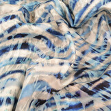 Digital Stretch Cotton Wave Diffused Blue