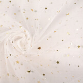 Fine Tulle White Stars Gold