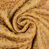 Sweatstoff Alpenfleece Cheetah Drops Foil Ockergelb Melange