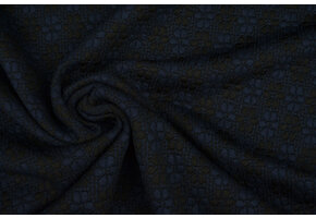 Gestrickt Jacquard Blumen Marine-Schwarz