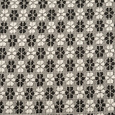 Gebreid Jacquard  Bloemen Wit-Zwart