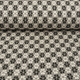 Gebreid Jacquard  Bloemen Wit-Zwart