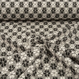 Gebreid Jacquard  Bloemen Wit-Zwart