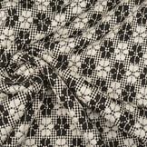 Gestrickt Jacquard Blumen Weiß-Schwarz