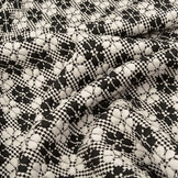 Knitted Jacquard Flowers White-Black