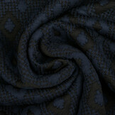 Gestrickt Jacquard Karo Marine-Schwarz