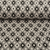 Gestrickt Jacquard Karo Weiß-Schwarz
