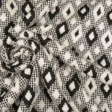 Gestrickt Jacquard Karo Weiß-Schwarz