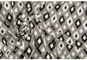 Knitted Jacquard Checkered White-Black