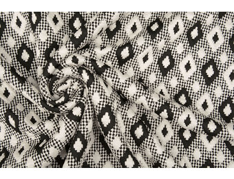 Gebreid Jacquard  Ruit Wit-Zwart