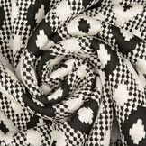 Gebreid Jacquard  Ruit Wit-Zwart