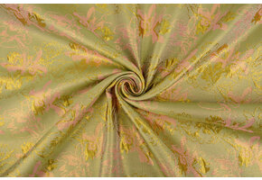 Brocade Celeste Green - Pink