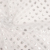 Mesh Embroidered Sequins  Chaira White