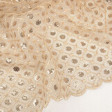 Netz Bestickt Pailletten Chiara Beige