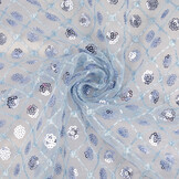 Mesh Embroidered Sequins  Chaira Light Jeans Blue