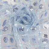 Mesh Geborduurd Pailletten Chiara Licht Jeans Blauw