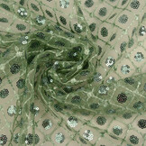 Mesh Embroidered Sequins Chaira Old Green