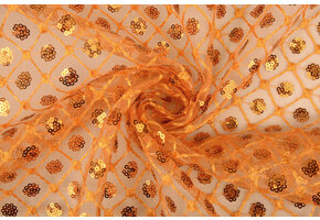 Netz Bestickt Pailletten Chiara Orange