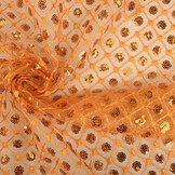 Mesh Geborduurd Pailletten Chiara Oranje