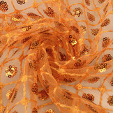 Mesh Embroidered Sequins Chaira Orange