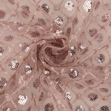 Mesh Geborduurd Pailletten Chiara Poeder Roze