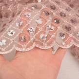 Mesh Geborduurd Pailletten Chiara Poeder Roze