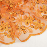 Mesh Geborduurd Pailletten Rosetta Oranje
