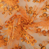 Mesh Embroidered Sequins Rosetta Orange