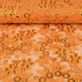 Mesh Embroidered Sequins Rosetta Orange